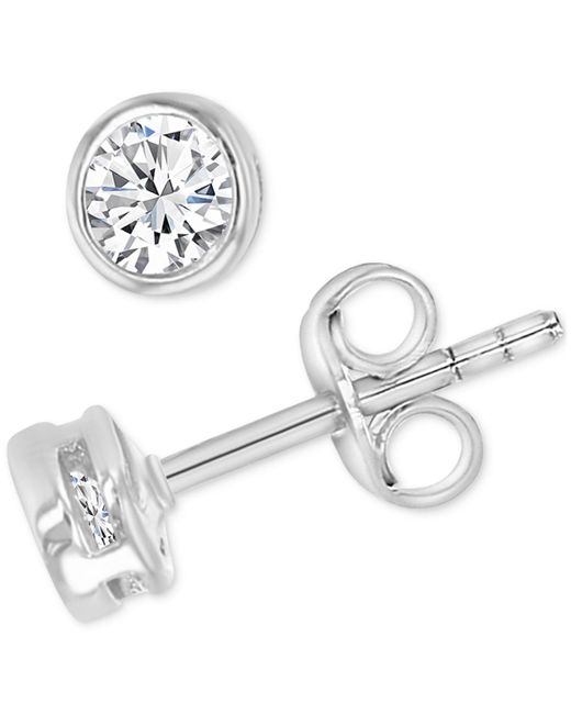 Macy's White 2-pc. Set Cubic Zirconia Round & Baguette Solitaire Stud & Drop Earrings