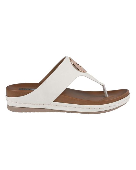 Gc Shoes Brown Seli Thong Wedge Sandals