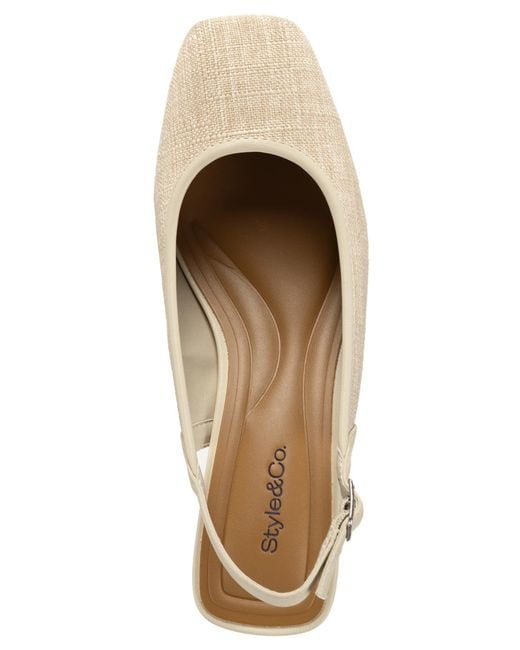 Style & Co. White . Pippaa Slingback Pumps