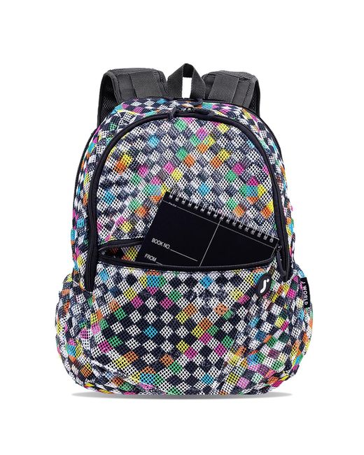 J World Blue Mesh See-through Backpack For School
