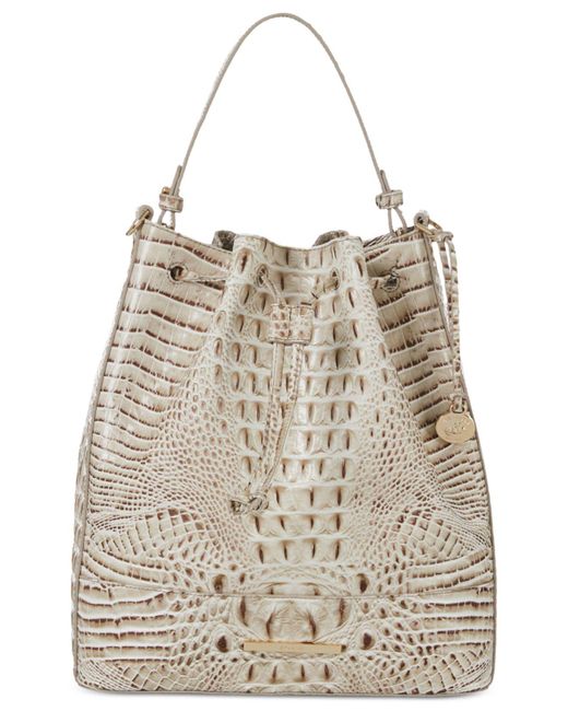 Brahmin Marlowe Melbourne Embossed Leather Shoulder Bag in Natural Lyst