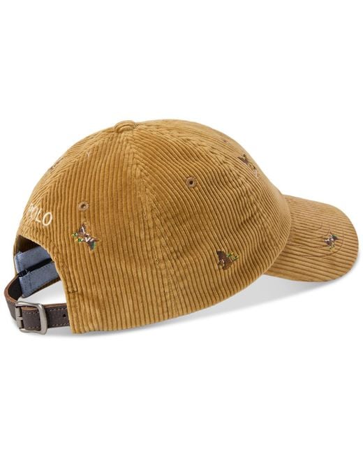 Polo Ralph Lauren Natural Duck-embroidered Corduroy Ball Cap for men