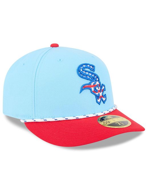 KTZ Light Blue/red Chicago White Sox 2025 Fourth Of July Low Profile 59fifty Fitted Hat for men