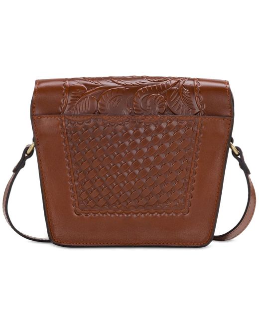 Patricia Nash Brown Marciana Small Leather Crossbody Bag