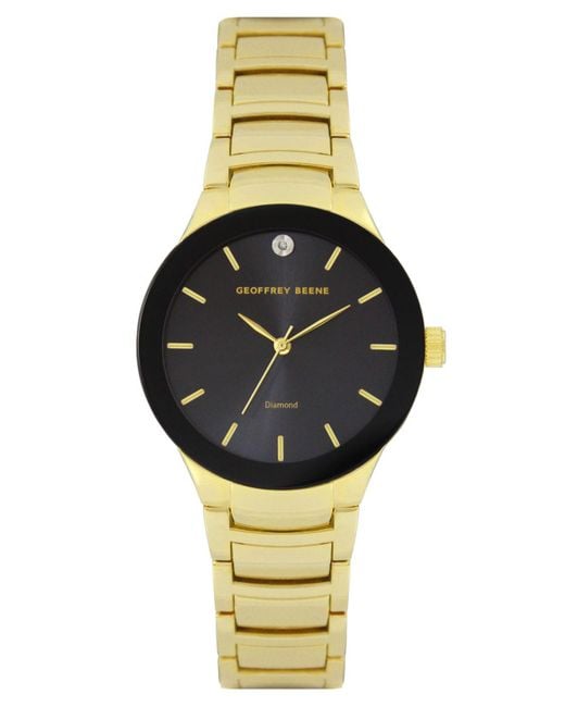 Geoffrey Beene Mens Black Diamond Watch