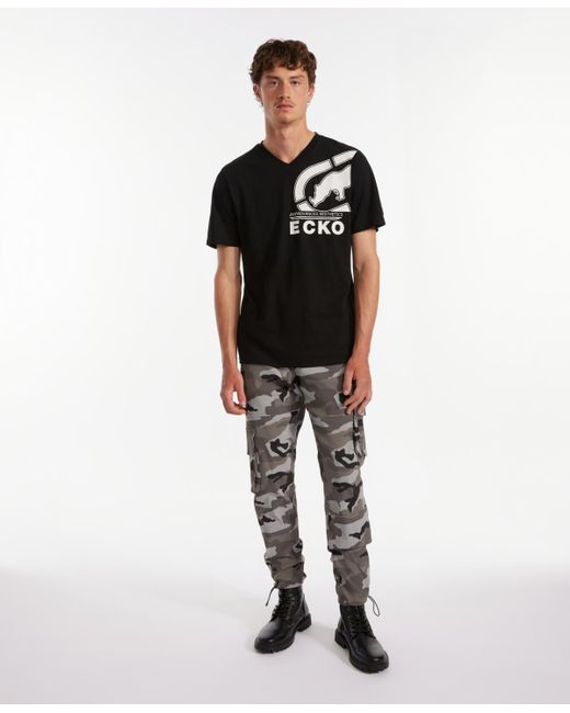 Ecko' Unltd Black toggle Pouch Cargo jogger Pants for men