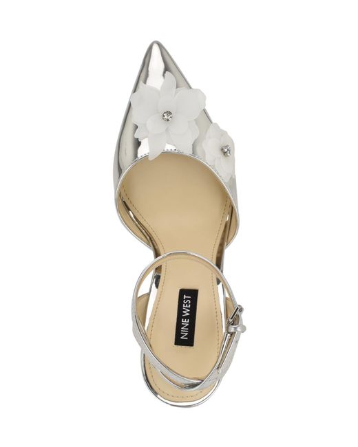 Nine West Metallic Fabby Stiletto Heel Pointy Toe Dress Pumps