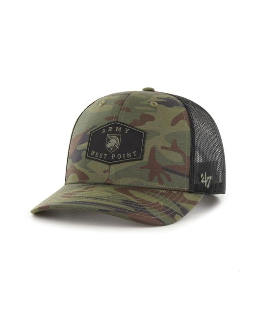 47 Brand Green Camo, Black Army Black Knights Oht Military-inspired Appreciation Cargo Convoy Adjustable Hat for men