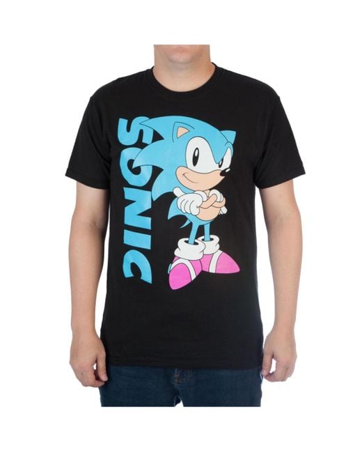 Sonic The Hedgehog Black Sega Sonic T-shirt-m
