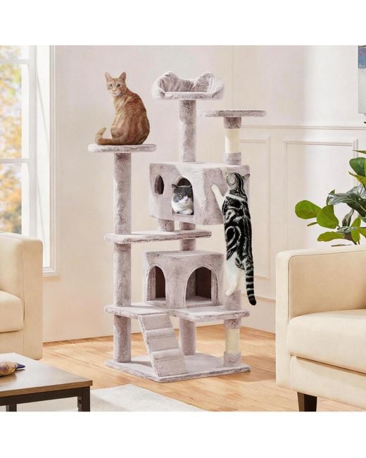 Aronkl White Multi-level Cat Tree Tower