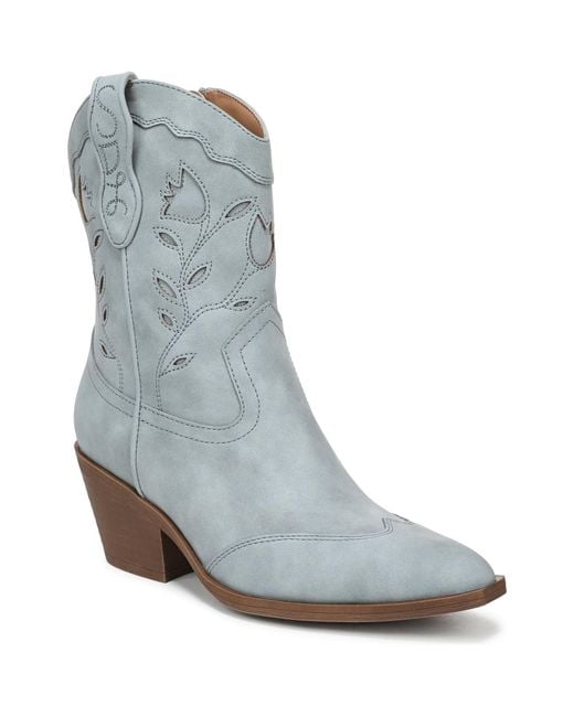 Sam & Libby Blue Flash Block Heel Western Booties