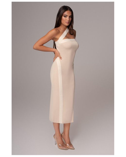 JLUXLABEL Gray Ivone Asymmetrical Midi Dress