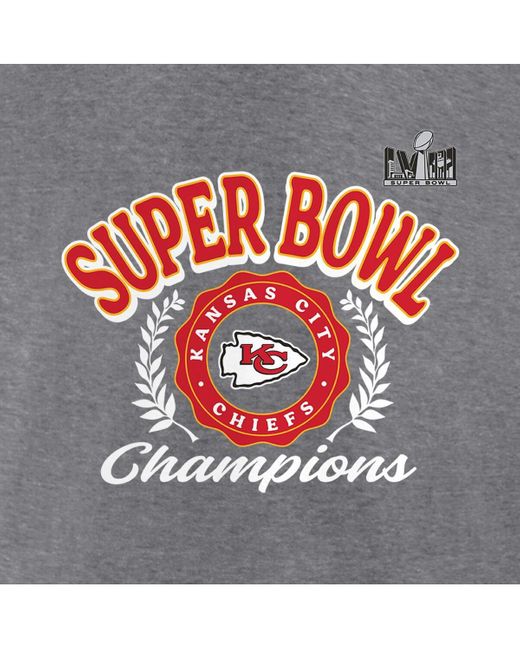 Fanatics Heather Gray Kansas City Chiefs Super Bowl Lviii Champions Written Script Tri-blend 3/4-sleeve T-shirt