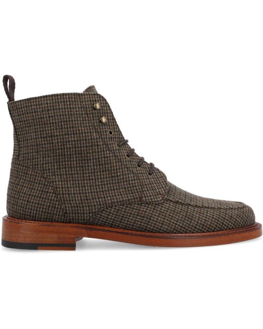 Taft Brown Smith Moc Toe Wool Lace-up Boot for men