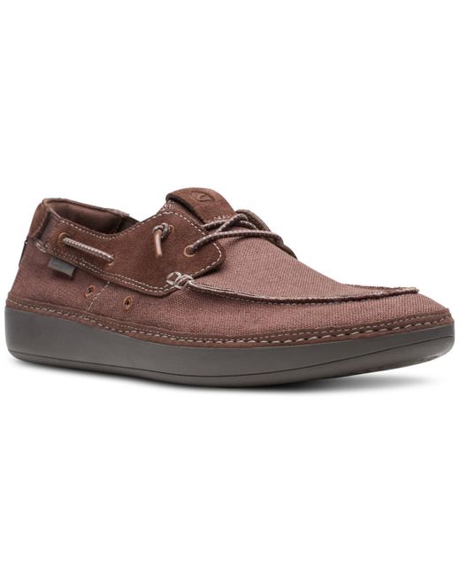 Clarks Higley Tie Slip-on Canvas Boat Shoes in Brown for Men | Lyst