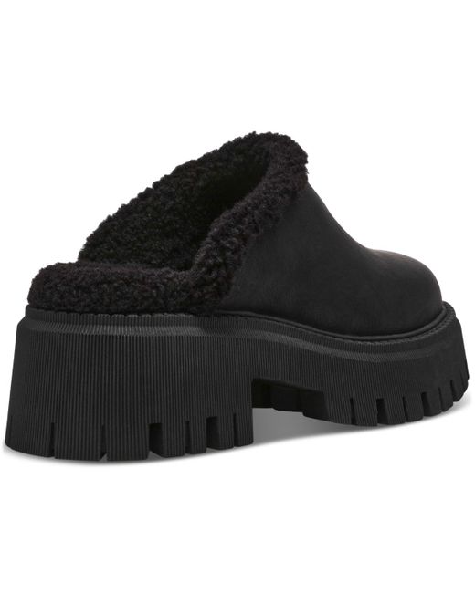 Dolce Vita Black Gracelyn Cozy Lug Sole Platform Clog Mules