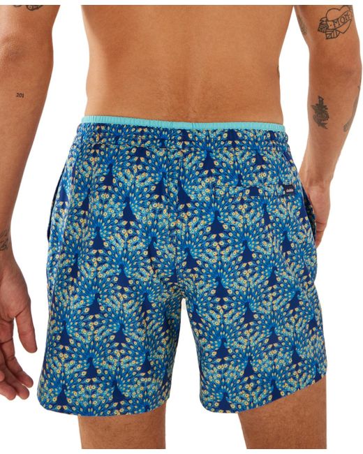 Chubbies Blue The Fan Outs Quick-dry 5-1/2" Swim Trunks for men