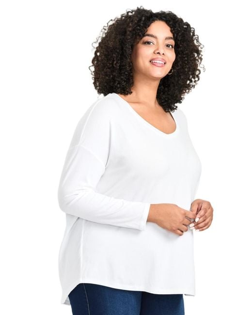Avenue White Plus Size Taya Essential Top
