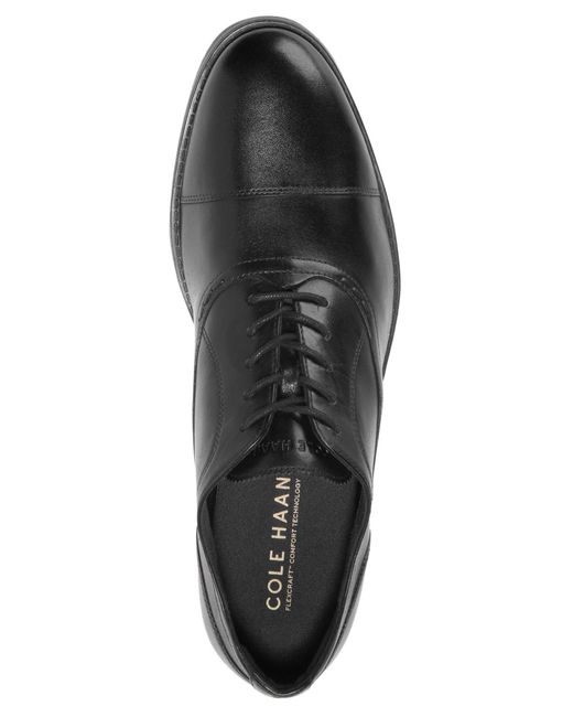 Cole Haan Black Newmark Grand Cap Toe Oxfords for men