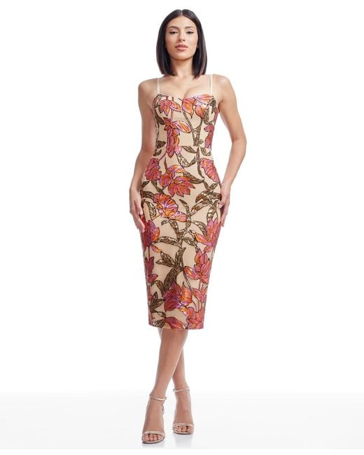 strapless open back dress Rent Dress The Population Meredith Orange Cutout Maxi Dress main image 0
