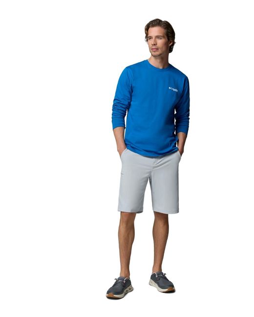 Columbia Blue Pfg Ahab Graphic Long-sleeve T-shirt for men