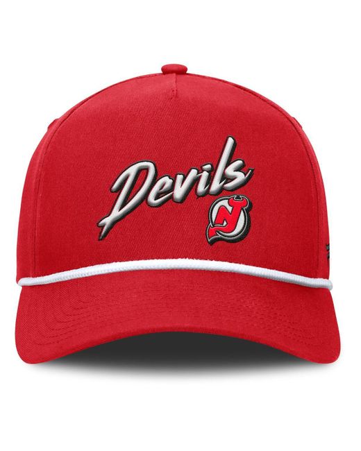 Fanatics Red New Jersey Devils Decades Collection A-frame Rope Adjustable Hat for men