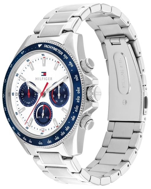 Tommy Hilfiger Blue Multifunction Tone Stainless Steel Bracelet Watch for men
