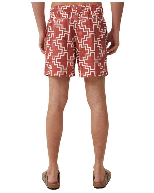 Cotton On Red Stretch Swim Short for men