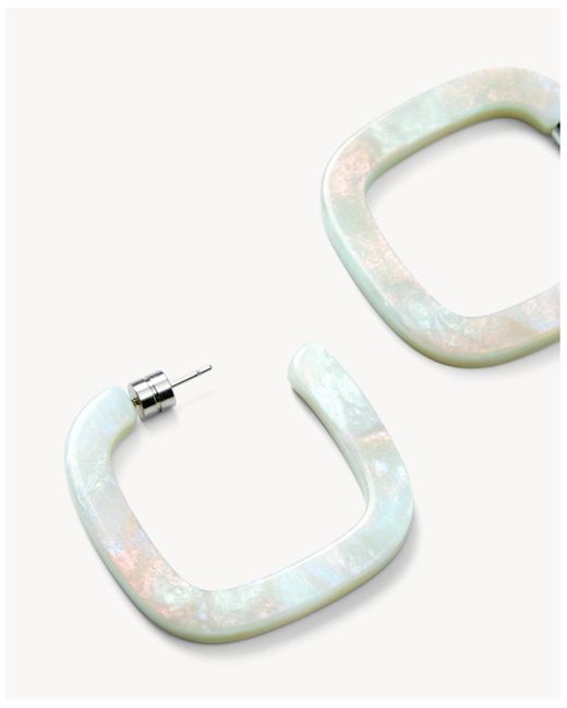 Machete White Midi Square Hoops