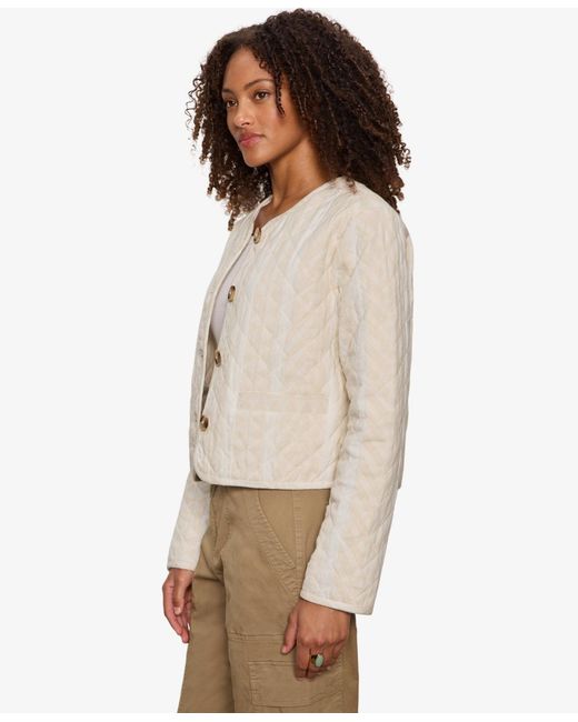 Sanctuary White Crafted Coco Quilted Button-front Jacket