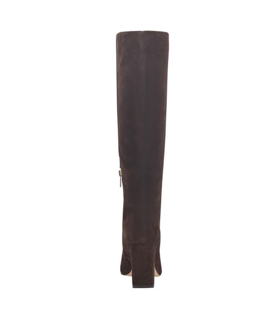 Marc Fisher Brown Yarli High Shaft Block Heel Boots