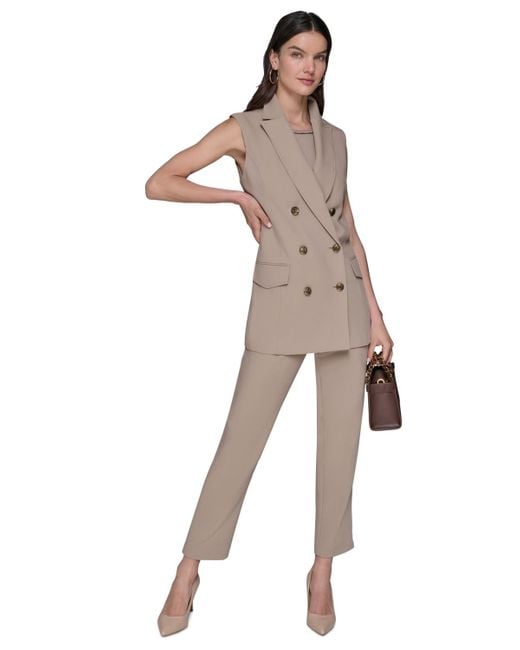 Karl Lagerfeld Brown Double-breasted Vest