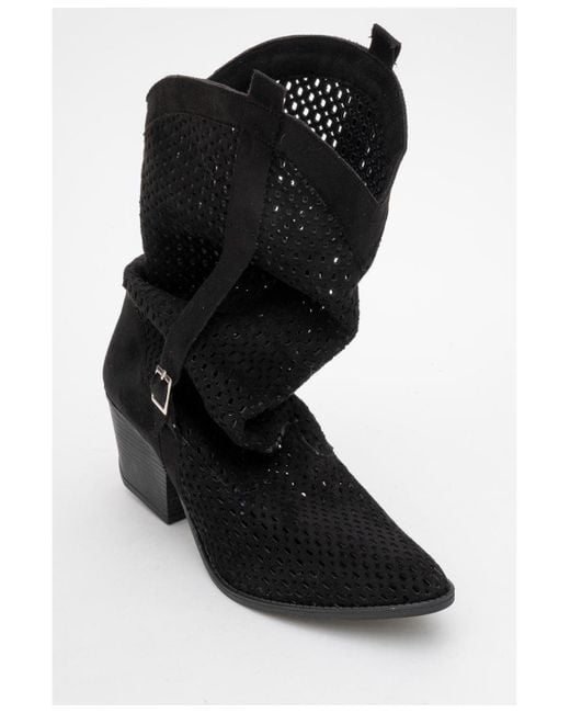 Prologue Shoes Black Larry Elasticated Block Heel Boot