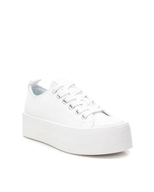 Xti White Platform Canvas Sneakers Refresh By
