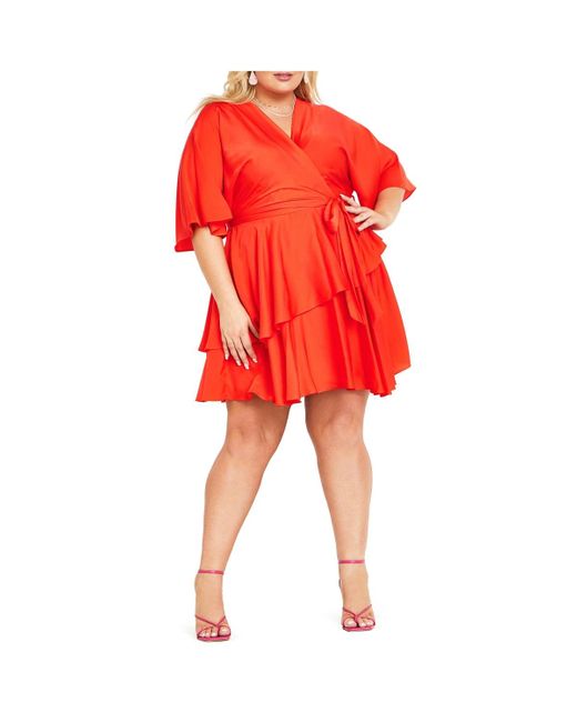 City Chic Red Plus Size Fallon Dress
