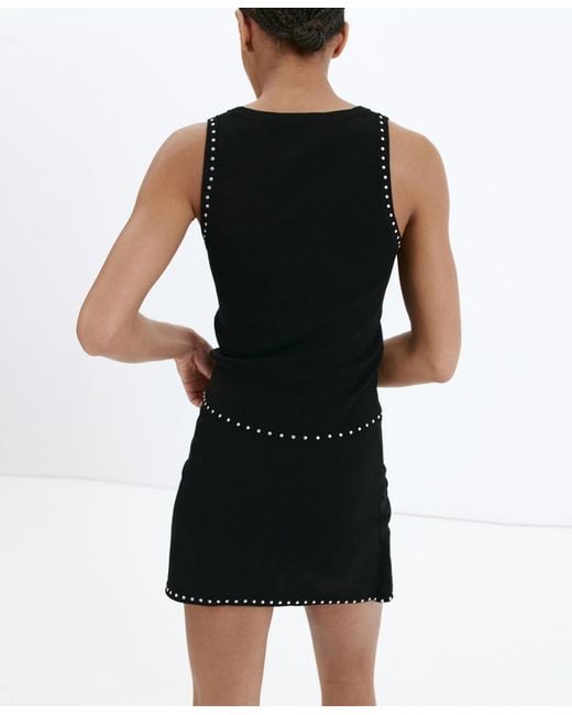 Mango Black Stud Detail Tank Top