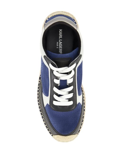 Karl Lagerfeld Blue Lace Up Espadrille Chunky Sole Sneakers for men