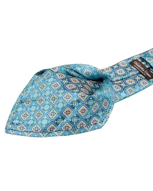 Elizabetta Blue Big & Tall De Sica- Silk Jacquard Tie for men