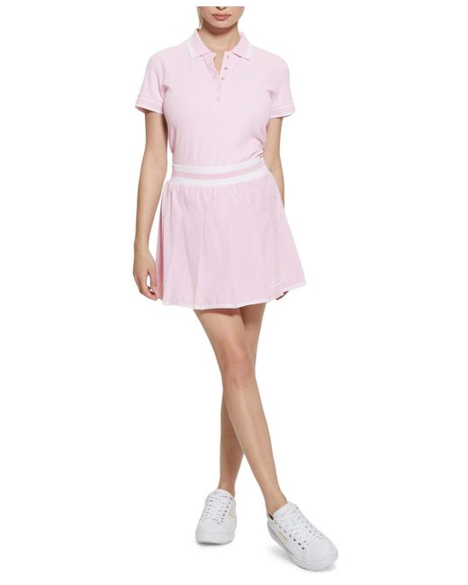 Guess Pink Arleth Pleated Pull-on Logo Tennis Skirt