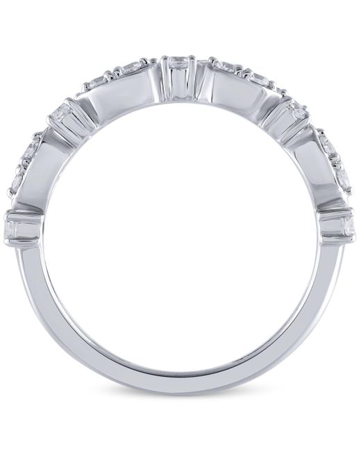 Macy's Metallic Diamond Double-row Band (3/4 Ct. T.w.