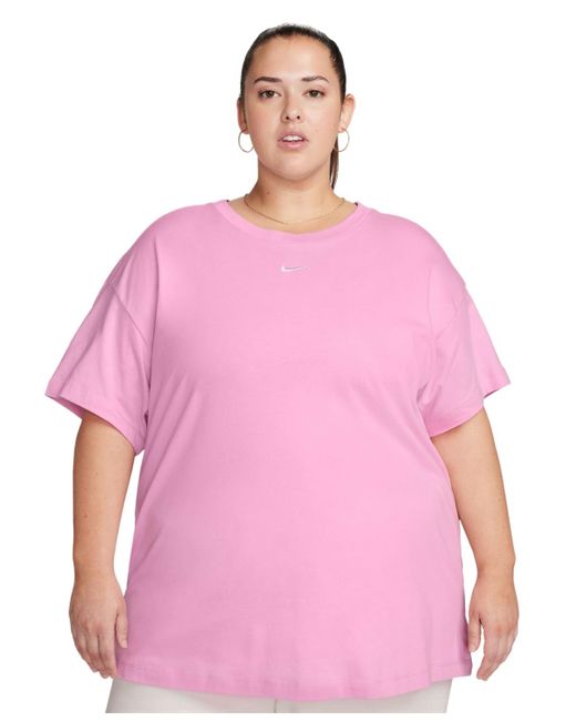Nike Pink Plus Size Active Sportswear Essential Logo T-shirt