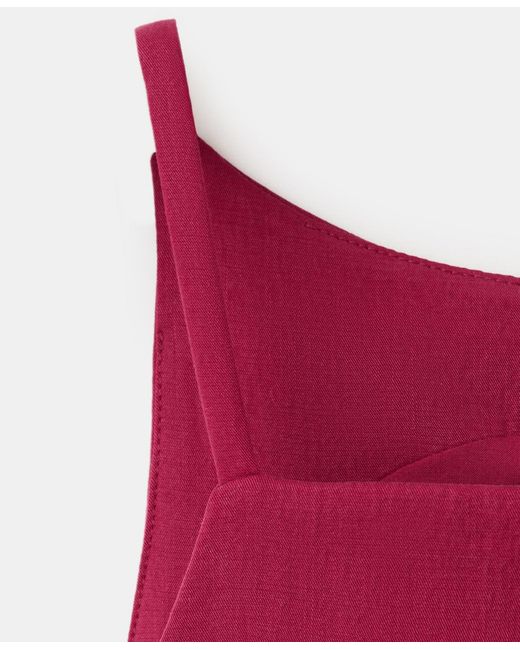 Mango Red Lyocell Button Top