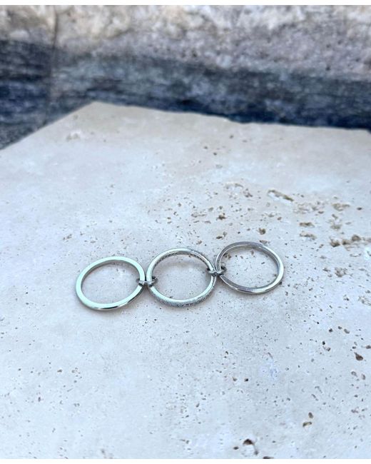Adornia White Connected 3-piece Stack Ring