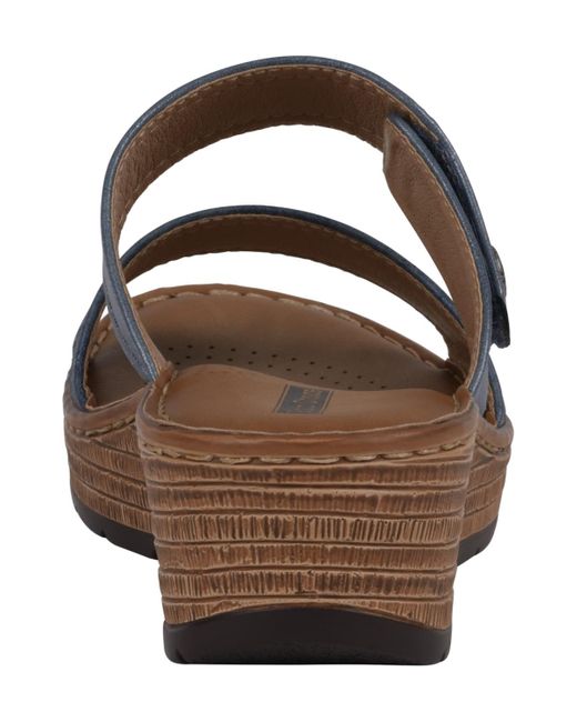 Gc Shoes Blue Meli Slip-on Wedge Sandals