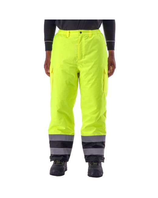 Refrigiwear Hi Vis Insulated Waterproof Comfort Stretch Work Pants in  Yellow for Men | Lyst