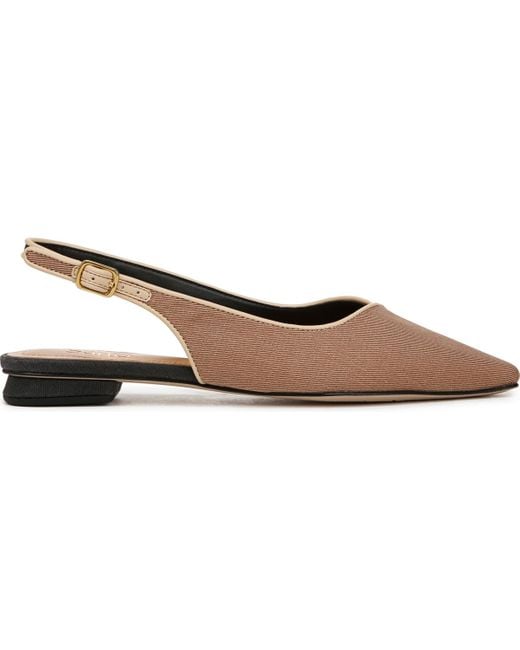 Franco Sarto Brown Raena 2 Pointed Toe Slingback Flats