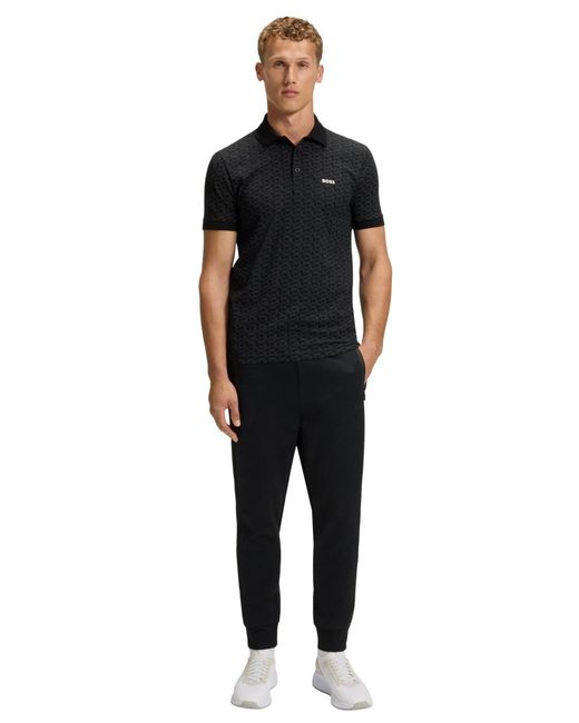 Boss Black Boss By Stretch Cotton Printed Paddy Polo Shirt for men