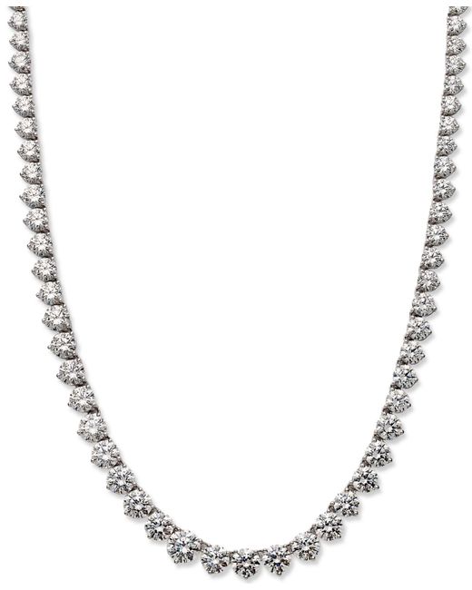 Arabella Metallic Sterling Silver Necklace, Cubic Zirconia Necklace (53 Ct. T.w.)