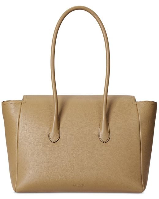 Ralph Lauren Brown Pebbled Leather Extra-large Tanner Satchel