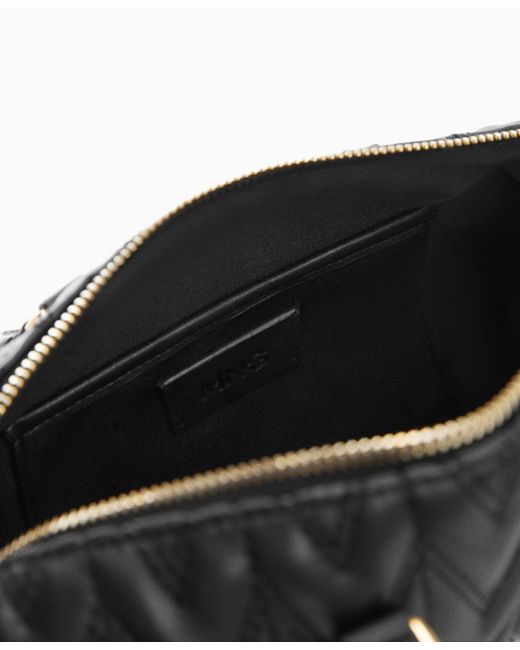 Mango Black Double-handle Quilted Bag